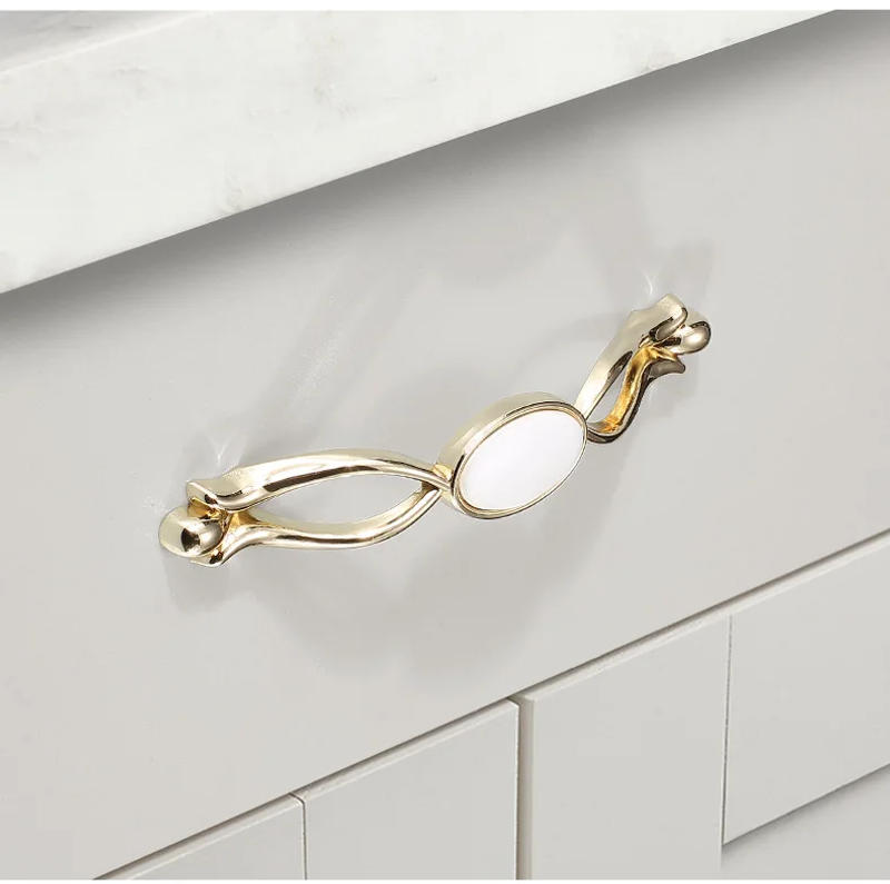 Description Picture 6 of itemZinc Alloy Ceramic Cabinet Handles Wardrobe Classical Handles Cabinet Drawer Pull Knobs Minimalist Single Hole Hardware