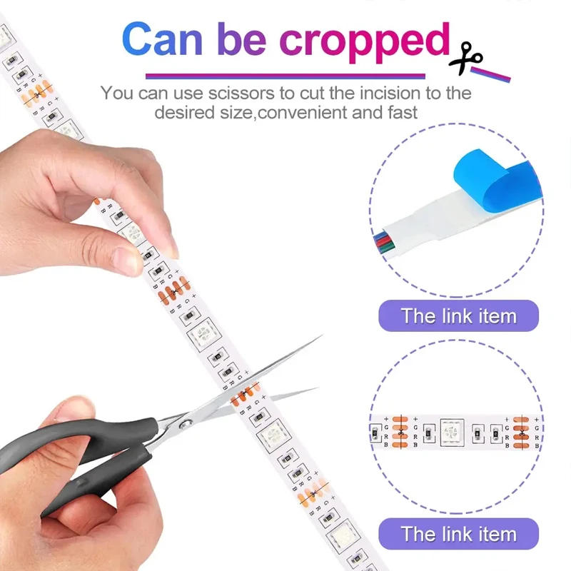 Description Picture 4 of itemLED USB RGB Strip Light With 24keys Remote Control 5M 5050 Flexible Lights Strip for Room Living Room Party TV Backlight