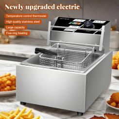 Electric Oil Fryer Pot Large Capacity Stainless Steel Electric Fryer for Fried Skewers Dough Sticks and Chicken Wings