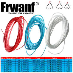 Frwanf 10m/lot 16 Strands PE Braid Fishing Line Super Strong Hollow Core Rope for Jig Assist Hook Rigging Diving Spear Fishing