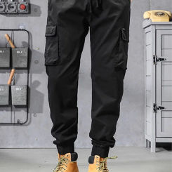 Multi-pocket cargo pants men's spring and summer fashion loose-fitting leggings new casual pants for men
