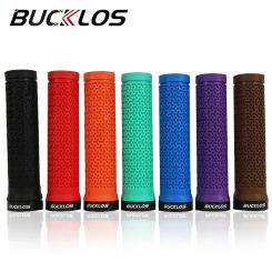 BUCKLOS MTB Cuffs Non-slip Bicycle Handlebar Rubber Grip Aluminum Alloy Lockring Mountain/Folding BMX Bike Handle Bar Cover