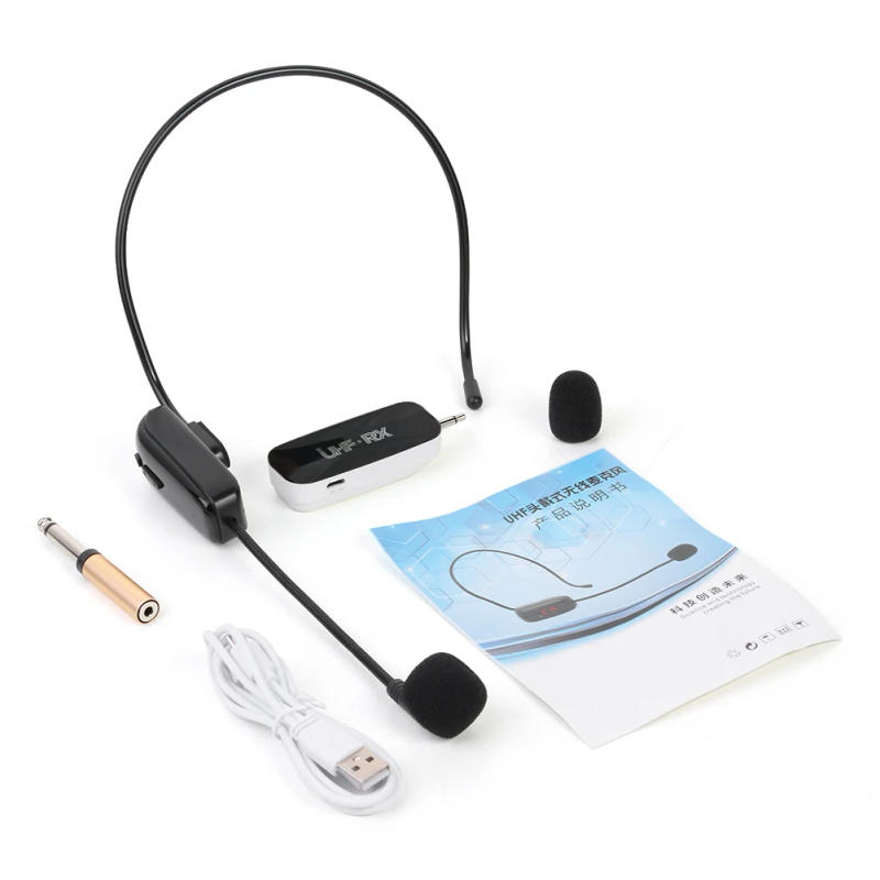 Description Picture 3 of item2 IN 1 Handheld UHF Wireless Microphone Headset Professional Head-Wear Mic 30M Range for Teaching Voice Amplifier Stage Speakers