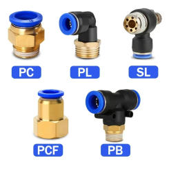 20Pcs Pneumatic Air Connector Fitting PC PCF PL SL 4mm 6mm 8mm Thread 1/8 1/4 3/8 1/2 Hose Fittings Pipe Quick Connectors