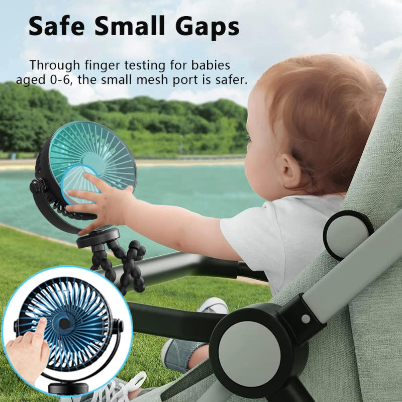 Description Picture 4 of itemPortable Fan Handheld Mini Octopus Fan Multifunctional Childrens Stroller Mini Fan Home Outdoor USB Charging Small Fan