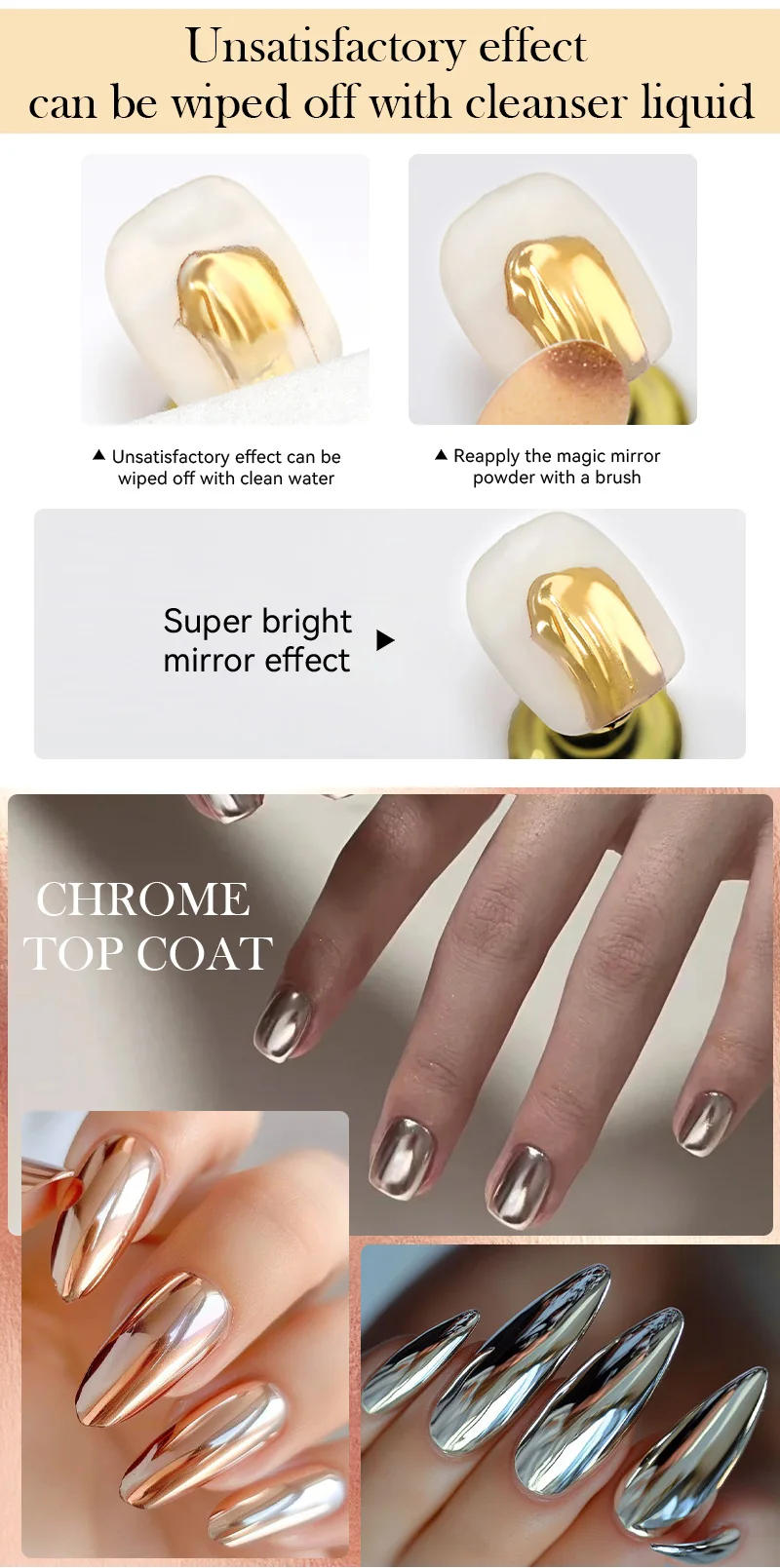 Description Picture 5 of itemLILYCUTE 7ml Chrome Top Coat Function Gel Nail Polish Semi-permanent Soak off Reinforcement Base Gel For Nails Tools Gel Varnish
