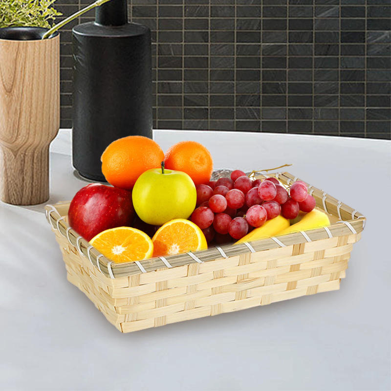 Description Picture 4 of itemMultifunctional Woven Bamboo Storage Bin Snacks Toy Storage Basket Egg Storage Basket Handmade Pallet For Office Kitchen Sundry