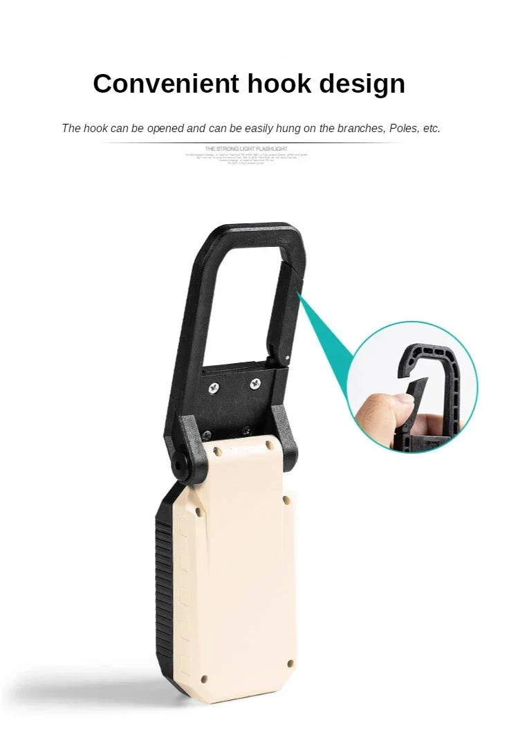 Description Picture 2 of itemPortable COB Work Light LED Flashlight Adjustable USB Rechargeable Outdoor Camping Lantern Magnet Design With Power Display