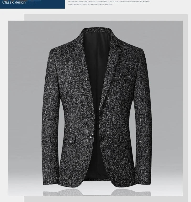 Description Picture 6 of itemMen Korean Style Suit Blazer Spring Autumn Casual Button Up Suit Coat Plus Size 3xl 4xl Boys Office Loose Blazer Jacket Oversize