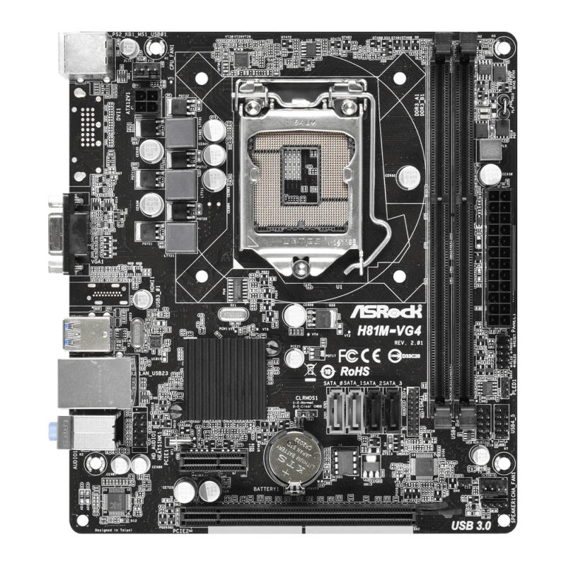 Description Picture 5 of itemASRock H81M-VG4 R2.0 Motherboard LGA 1150 Support i7-4790K i7-4770K i5-4690K i5-4670K i3-4130 CPU 2xDDR3 1600MHz mATX Mainboard