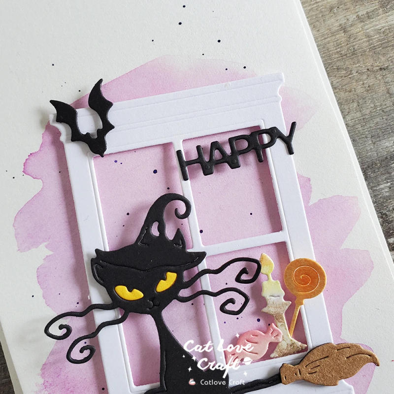 Description Picture 5 of itemCatlove Halloween Sweeper Cat Metal Cutting Dies Scrapbooking Mold Stencil Die Cuts Card Making DIY Craft Embossing New Dies