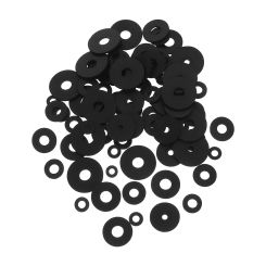 120 Pcs Rubber Gasket Assorted Washers Repair Grommet Replacement Flat 300X300X020CM Vibration Suppression Black Assortment