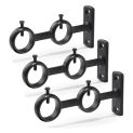 Curtain Rod Bracket, 3Pcs Double Curtain Rod Holder, Double Rod Brackets Hooks For Living Room Bedroom Curtain Rods