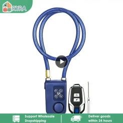 Smart Alarm Lock Anti-Theft Chain For Bike Gate APP Wireless Remote Control Blue Electric Door Spiral Four-digit Passwords