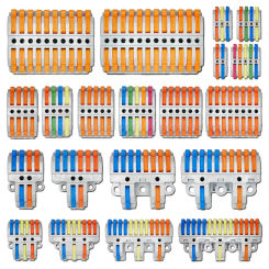 Wire Connectors 424 Docking Cable Conectors Fast Universal Wiring Compact Conductors Push-in Terminal Block LED 2-15PIN