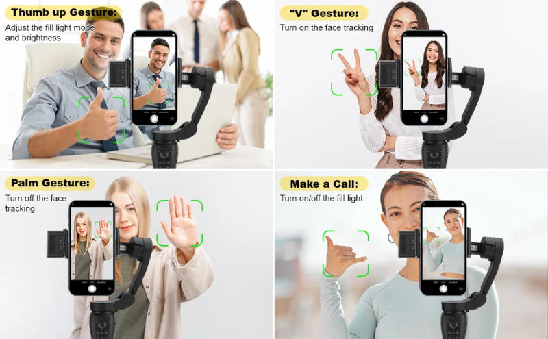 Description Picture 3 of itemF12 3-axis mobile Phone gimbal stabilizer for cell phone real-time tracking shooting,Mobile phone stabilizer selfie stick tripod