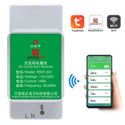 PZIOT-E01 Single Phase 6 In 1 AC Electric Din Rail Wifi Smart Kwh Energy Meter Power Consumption Meters Wattmeter Voltmeter