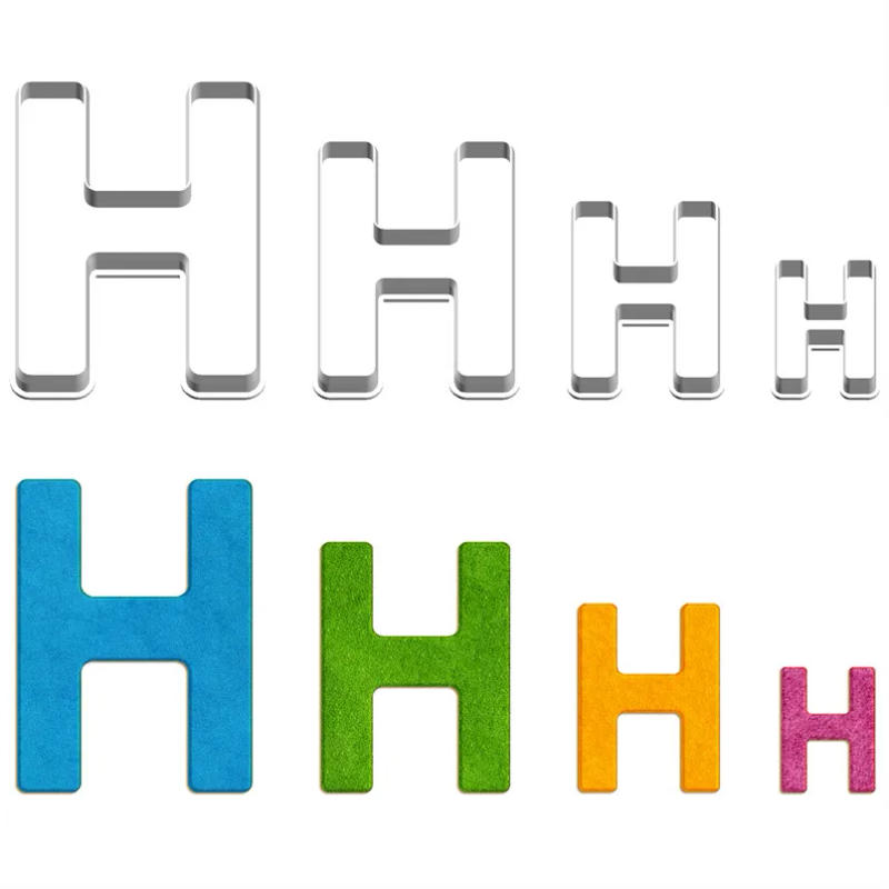 Description Picture 2 of itemFour Specification Cartoon Music Amusement,Letters H,Plastic Molds,Cake Fondant Tools,Cookie and Sushi Fruits Cutter