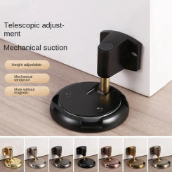 New Zinc Alloy Mechanical Door Stopper Heavy Duty Non-punch Door Holder Adjustable Anti-collision Door Stop Furniture