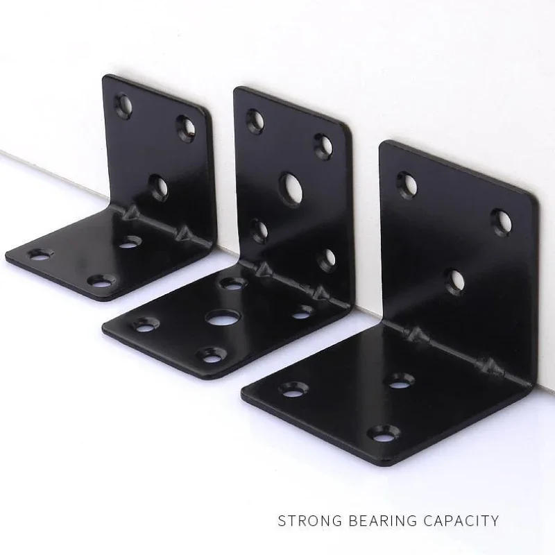 Description Picture 5 of item1PCS Furniture Black Stainless Steel 90 Degress  Angle Code Triangle Shelf Bracket L Type Reinforcement Fixed Connector