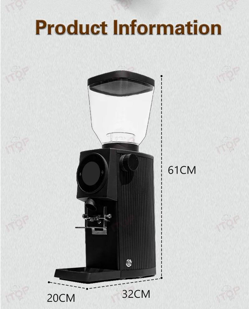 Description Picture 3 of itemITOP GE83 Commercial Coffee Bean Grinder Plasma Static Elimination Design 83mm Flat Burr Electric Espresso Coffee Bean Miller