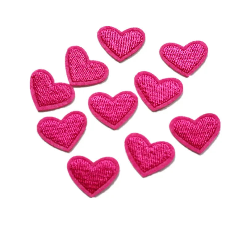Description Picture 3 of item10PCS Pink Hearts Embroidered Patches Sew Iron On Embroidery Badges For Bag Jeans Hat T Shirt DIY Appliques Craft Decoration