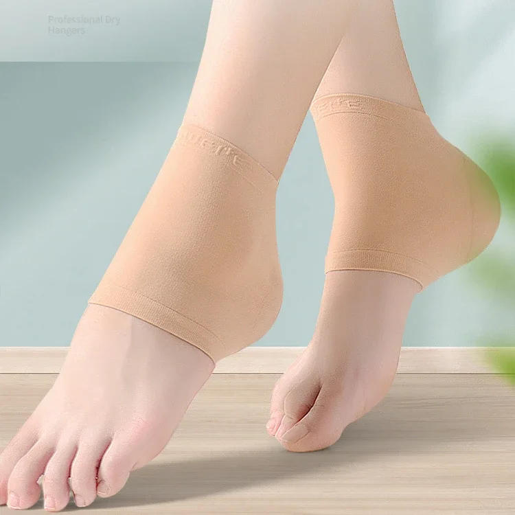 Description Picture 2 of itemGel Silicone Heel Protector Sleeve Heel Pads Heel Cups Plantar Fasciitis Support Feet Care Skin Repair Cushion Half-yard Socks