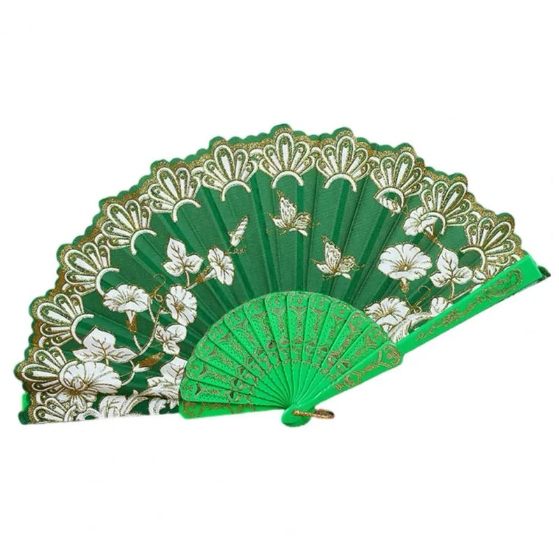 Description Picture 3 of itemRetro Chinese Style Folding Fan Hand Held Fan Floral Dance Performances Party Custom Art Props Decoration Wedding Gift For Guest