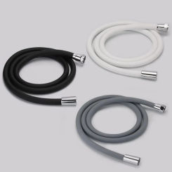 1.5/2M Silicone Flexible Shower Hose Black Grey White Hose Rubber High Pressure Pipe for Tap Faucet Toilet Bathroom Accessories