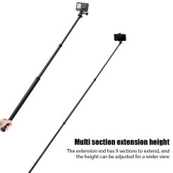 Carbon Fiber Telescopic Pole for Tourism Aerial Photography Suitable for 360 Motion Camera Handheld Bracket Gopro Extension Pole