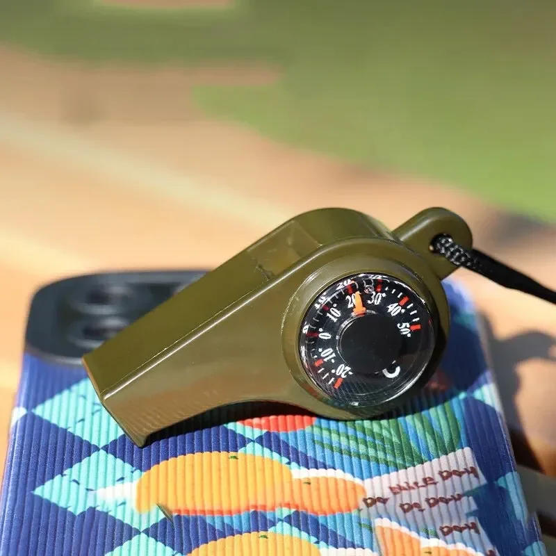 Description Picture 3 of itemOutdoor Whistle Multifunctional 3 in 1 Survival Whistle with Compass Thermometer  Referee Whistle Camping Hiking Tools Equipment