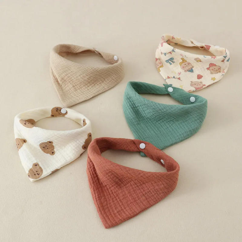 Description Picture 6 of itemBaby Muslin Cotton Bibs | Toddler Bandana Bib | Burp Cloth Soft Absorbent Gauze Muslin Washable Apron for Baby