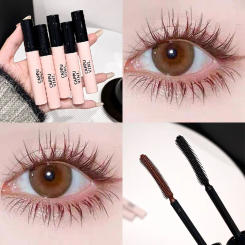 Waterproof Thick Lengthening Mascara 3D Fiber Lashes Black Brown Eyelash Extension Big Brush No Smudging Lasting Eye Cosmetics