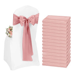 10/50pcs Satin Chair Bow Sashes Wholesale Wedding Chair Knot Ribbon Ties For Party Event Hotel Banquet Supplies Home Decorations
