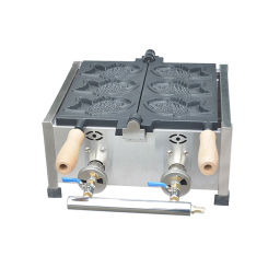 Gas type stainless steel Taiyaki Waffle Grill/ fish cake waffle machine/ taiyaki maker