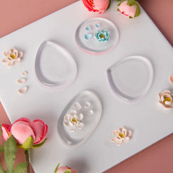 Mini Transparent Silicone Pad Modeling Dotting Tool Polymer Clay Mold for DIY Ins Earrings Handicrafts Petal Making Accessories