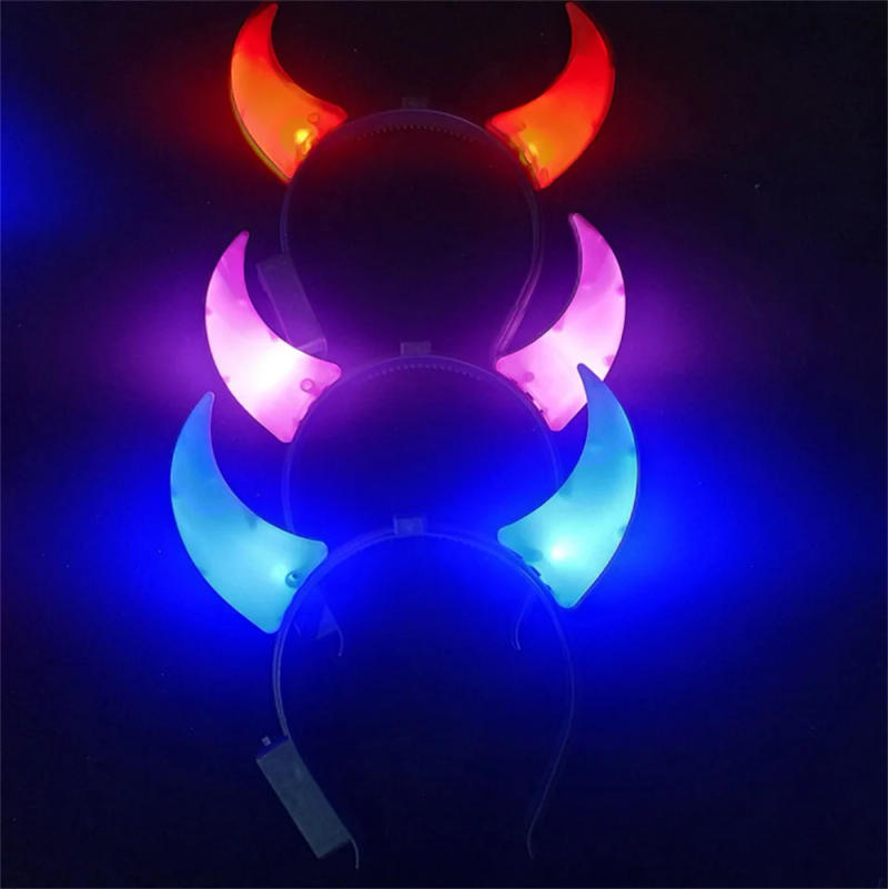 Description Picture 3 of itemLed Funny Devil Horn Light Up Headband Flashing Horn Hair Hoops Children Adult Halloween Christmas New Year Party Decor Headwear