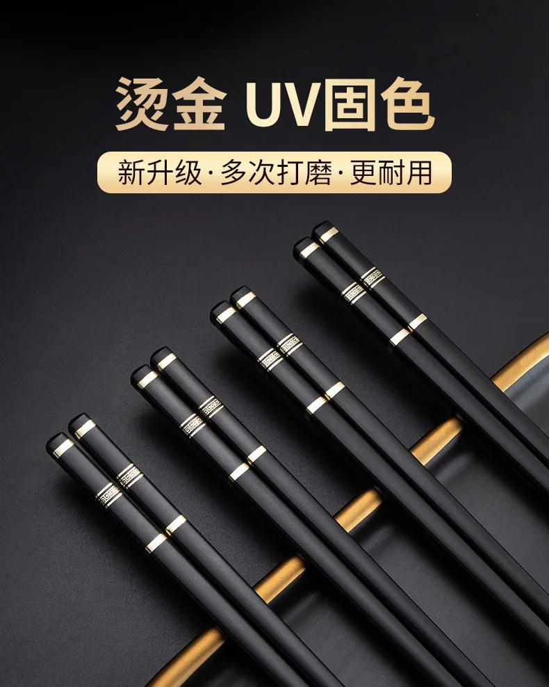 Description Picture 4 of item5 Pairs Chinese Japanese Chopsticks Sushi Sticks Korean Chopsticks Reusable Alloy Chop Sticks Kitchen Tableware Tool Accessories
