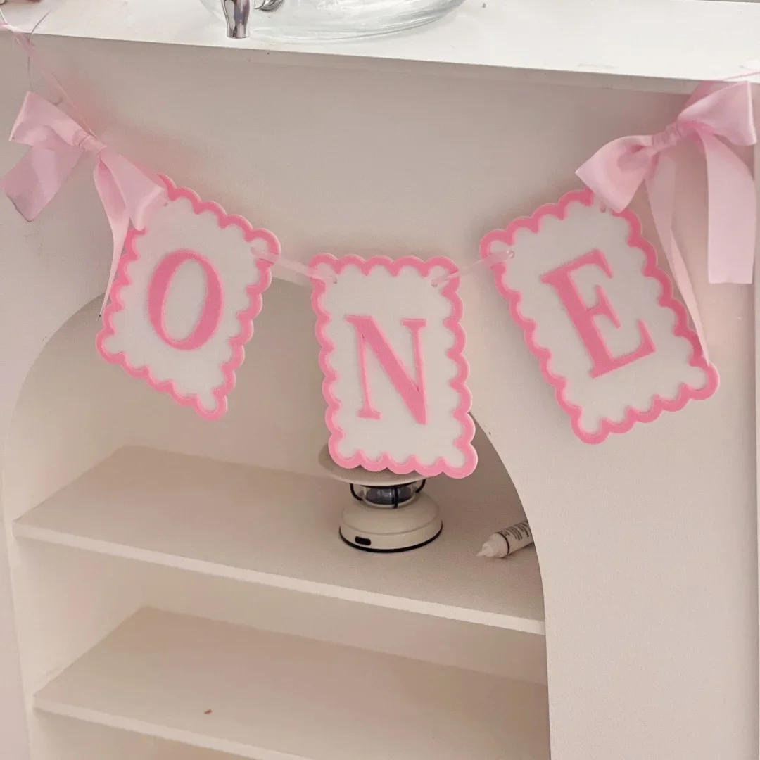 Description Picture 3 of itemINS Style Bow ONE Non Woven Felt Banner Hat 1st Birthday Chair Garland Photo Props for Kids Birthday Baby Shower Party Decor