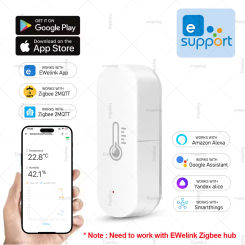 Ewelink ZigBee Smart Temperature Humidity Sensor Smart Home Automation Real-time Monitor Thermometer Hygrometer For Alexa Google
