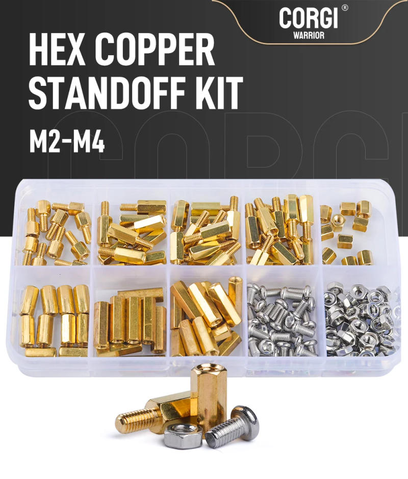 Description Picture 2 of itemM2 M2.5 M3 M4 Motherboard Standoffs Screws Nuts Kit 48-320 Hex Pieces Male Female Brass Spacer for DIY Electronic PCB Circuit