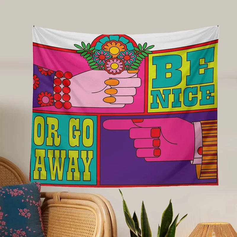 Description Picture 6 of itemBaphomet TapestryColorful Wall Hanging Psychedelic Hippie Tapestries poster Beach Mat background Wall Carpet Decor poster print