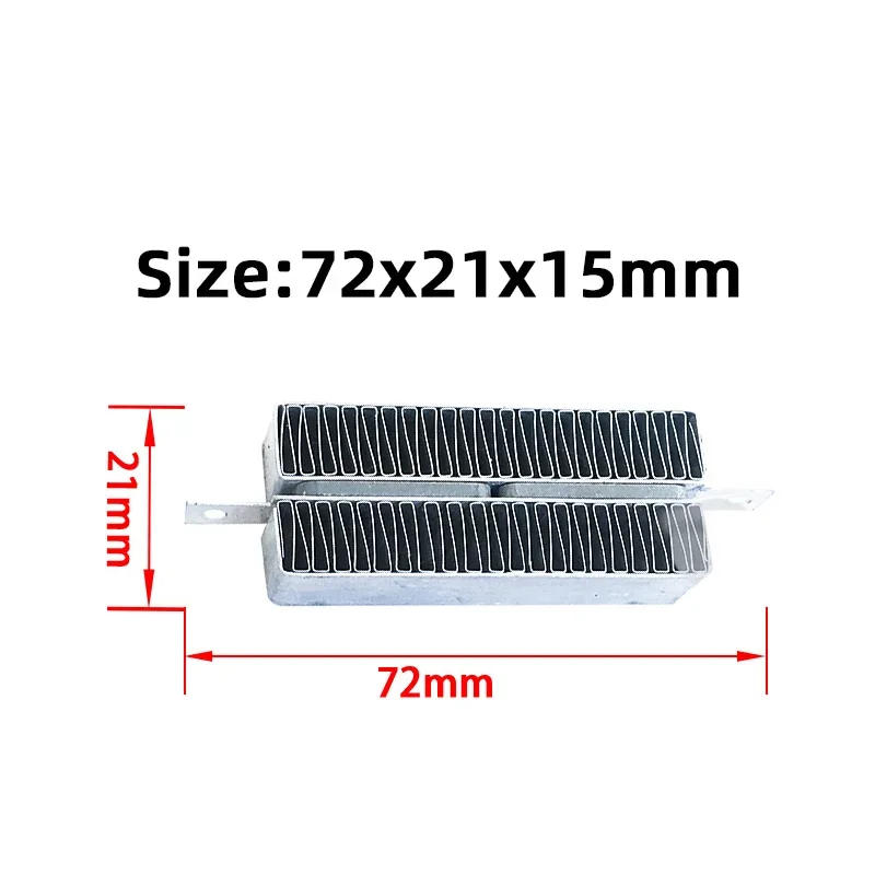 Description Picture 2 of item72*21mm Conductive PTC Ceramic Heater 12V 24V 48V 50W 100W 200W  Air Heating Element Couveuse Chauffant 54B1