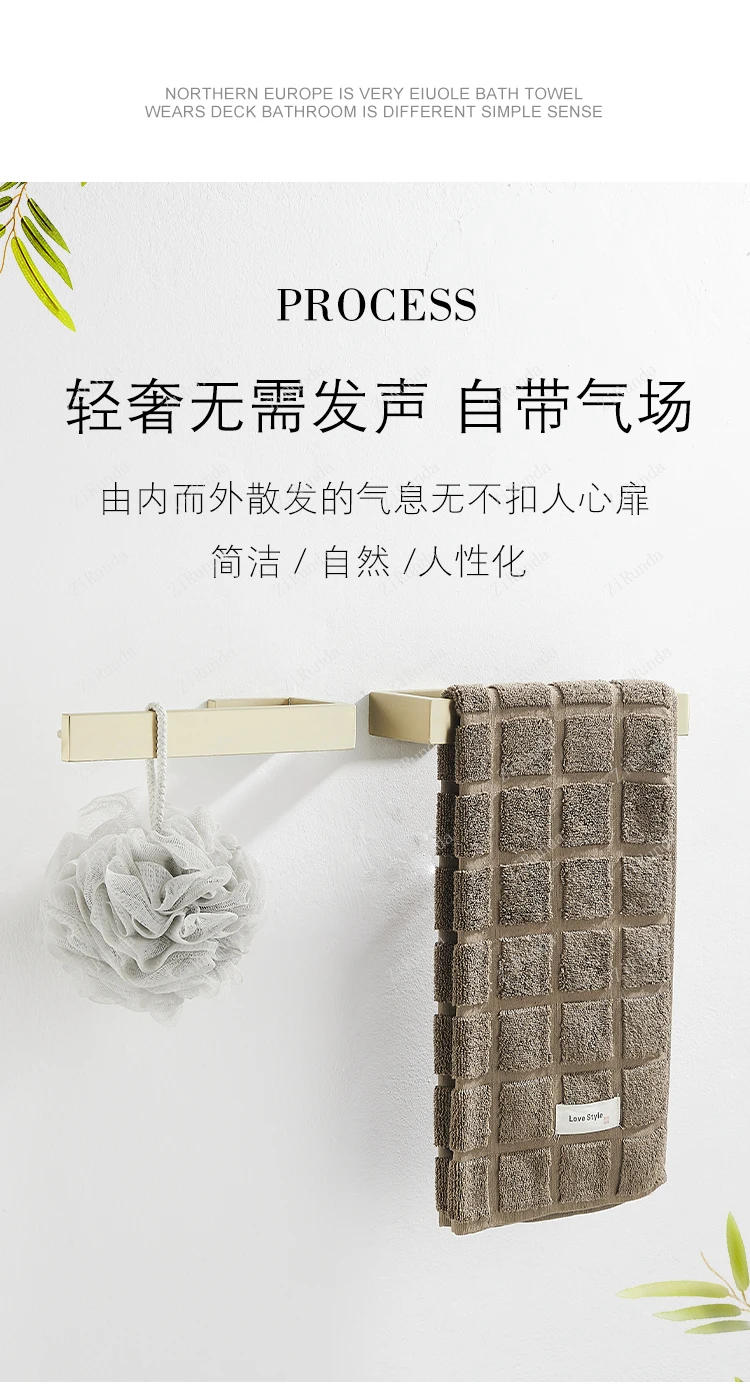 Description Picture 6 of item304 stainless steel towel ring, gold small size hand towel rack, bathroom towel bar wall hanging without punching