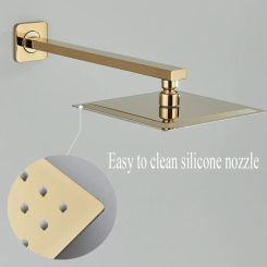 Gold Faucet Brass Shower Head Wall Mounted Concealed Shower System Rain Shower Room Faucet Cold and Hot Mixer Apartment