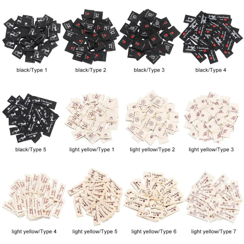 Description Picture 4 of item50PCS DIY Cartoon Cat Woven Supplies Sewing Machine Clothes Labels Garment  Accessories Clothing Tags Handmade With Love