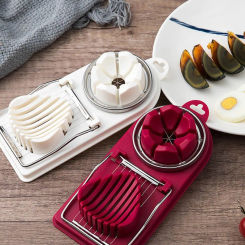 1pc 2 In 1 Egg Slicer, Multipurpose Egg Slicer For Hard Boiled Eggs, Sturdy ABS Body With Stainless Steel Wires, Egg Cutter