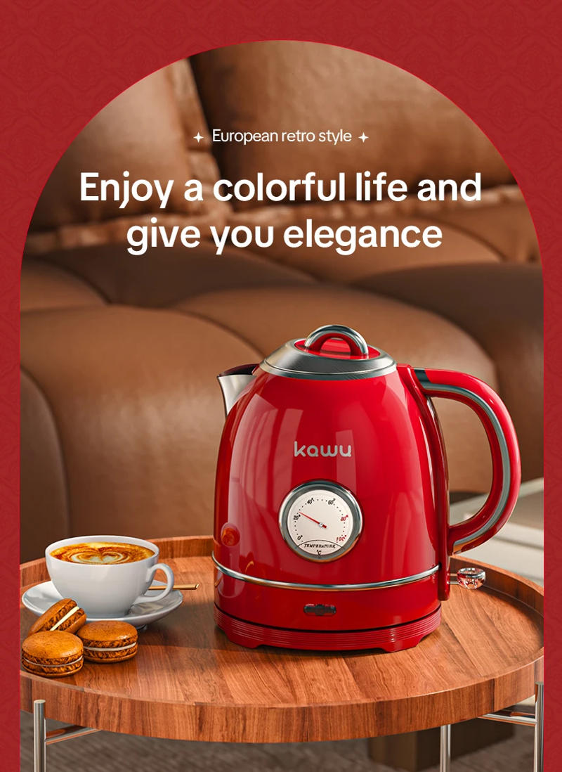Description Picture 5 of itemRetro electric kettle with temperature display integrated, fully automatic power-off household stainless steel kettle