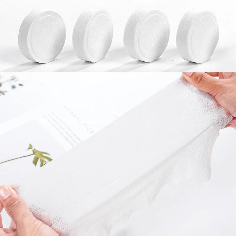 Description Picture 3 of item30/50/100pcs Disposable Face Towel Non-woven Compressed Magic Disposable Towel Tablet Cloth Wipes Tissue Mask Makeup Cleaning