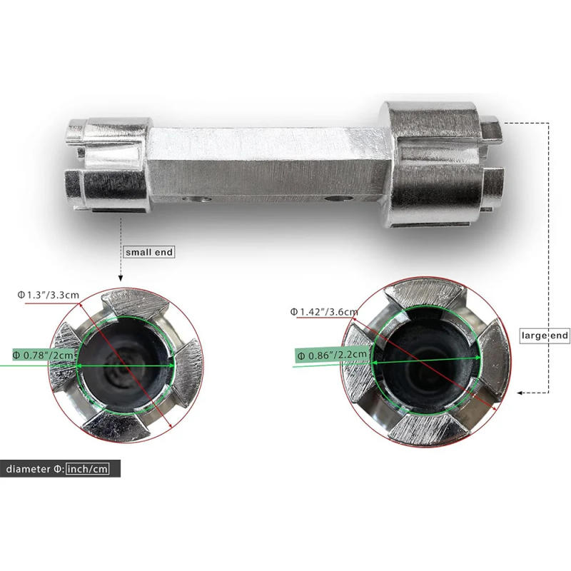 Description Picture 4 of itemTub Drain Remover Wrench Heavy Duty Dual Ended Zinc Alloy Tool for Bathroom install and Remove Most Bath and Shower Drains